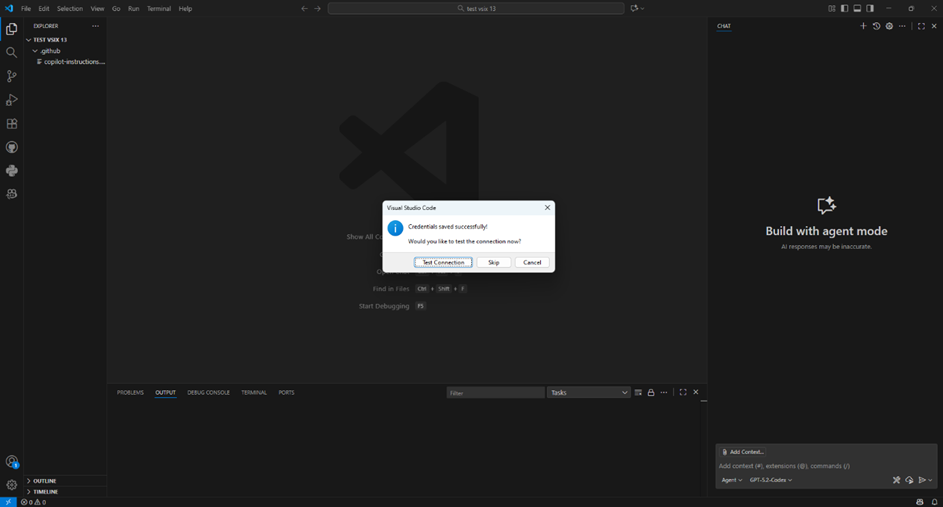 Wählen Sie Test Connection.