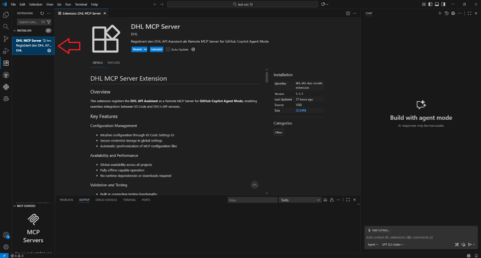 Erweiterungsliste (Extensions installed)