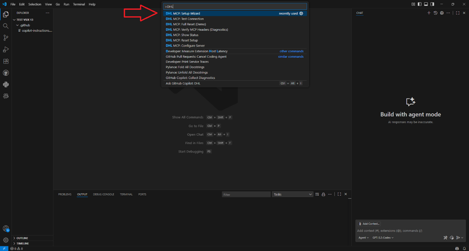 MCP: Setup Wizard und starten Sie den Befehl manuell